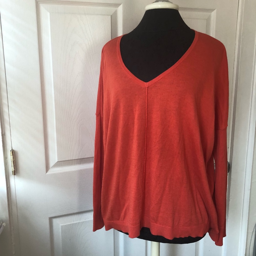 EUC Orange Dolman Sleeve Lightweight Flowy Sweater